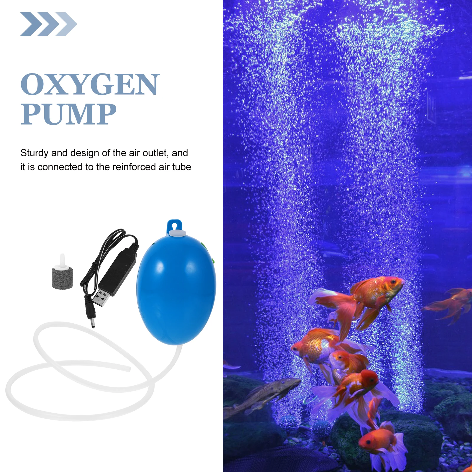 

Oxygen Pump Fish Tank Air Aerator for Vacuum Abs Rechargeable USB Aquarium Travel