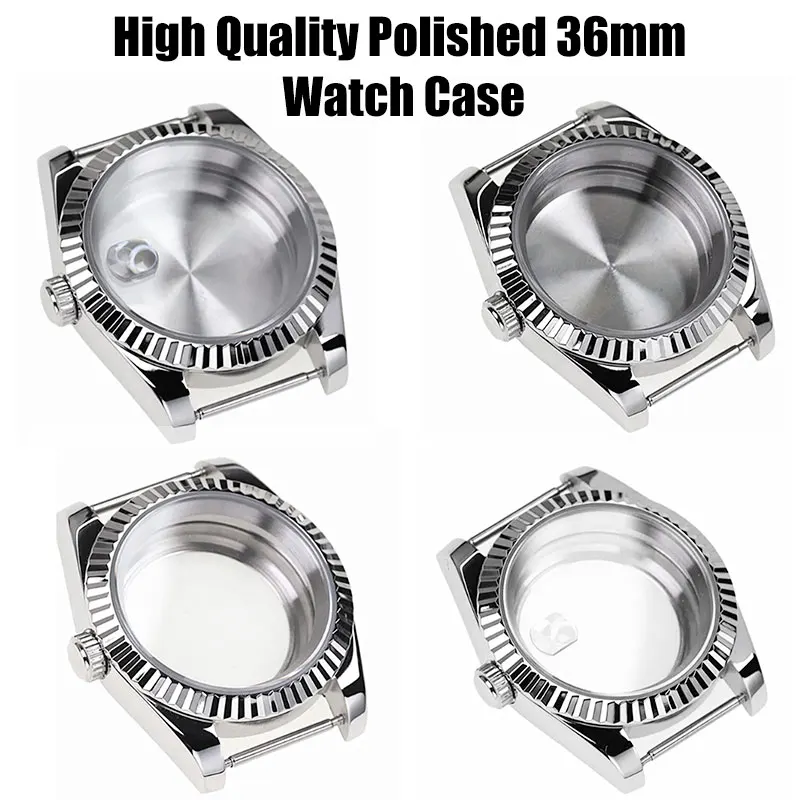 

Высококачественный полированный корпус для часов 36 мм, корпус из нержавеющей стали для NH35, механический механизм, высококачественный водный корпус для наручных часов