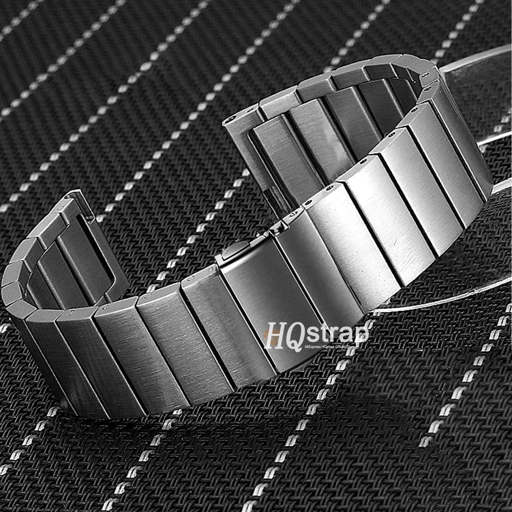 Solid Metal Watch Band 18mm 20mm 22mm 24mm Stainless Steel Wristband Smartwatch Replacement Strap Bracelet Watch Accessories