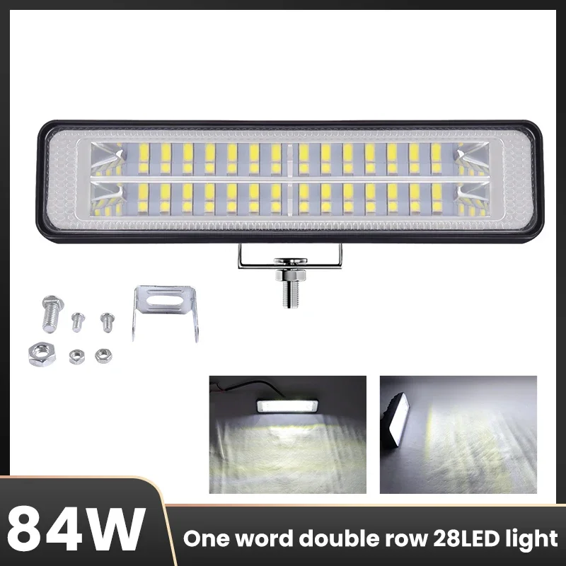 28LED 84W LED Work Light Bar 9-36V Flood Lamp Driving Fog Offroad Car Light For Ford Toyota SUV 4WD 4x4 barra Led Beams