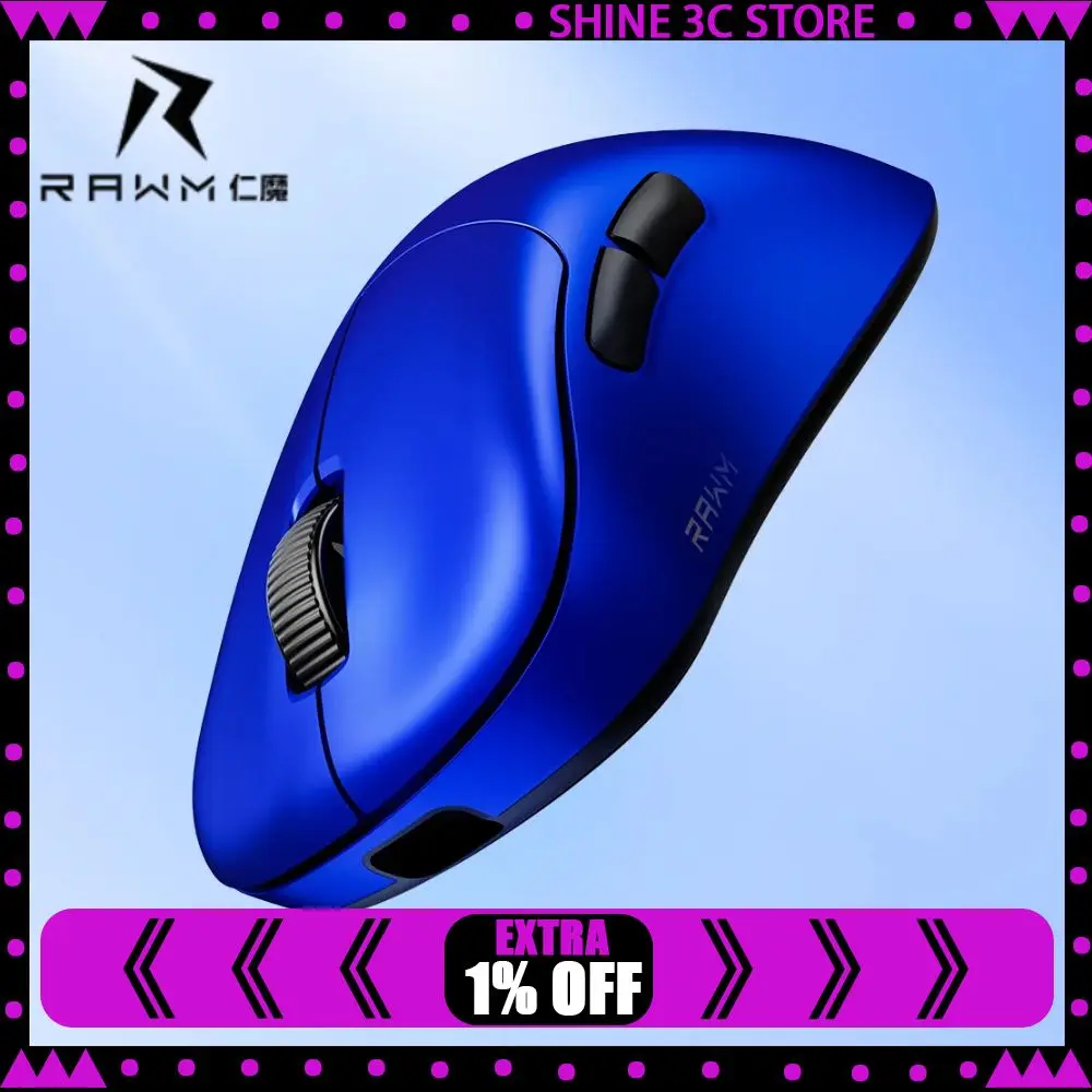 

Rawm Er21Pro Mouse 2-Mode Wired 2.4g 8k Polling Rate Paw3950 Sensor Nordic52840 Lightweight 49g Ergonomic Gaming Mice Gifts