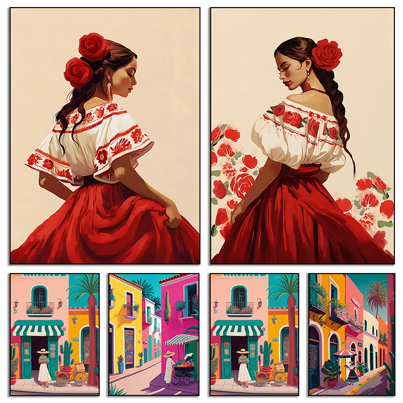 Vintage Mexico Travel Landscape Native Mexican Photograph Mexico Art Poster Canvas Painting And Prints Picture Room Home Deco