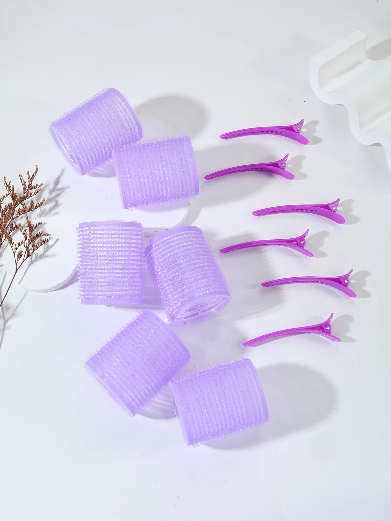 12-teiliges Lockenwickler-Set mit 6 Lockenwicklern ohne Hitze und 6 Clips, in mehreren Größen erhältlich. Speziell für Echthaarperücken – Detail 3