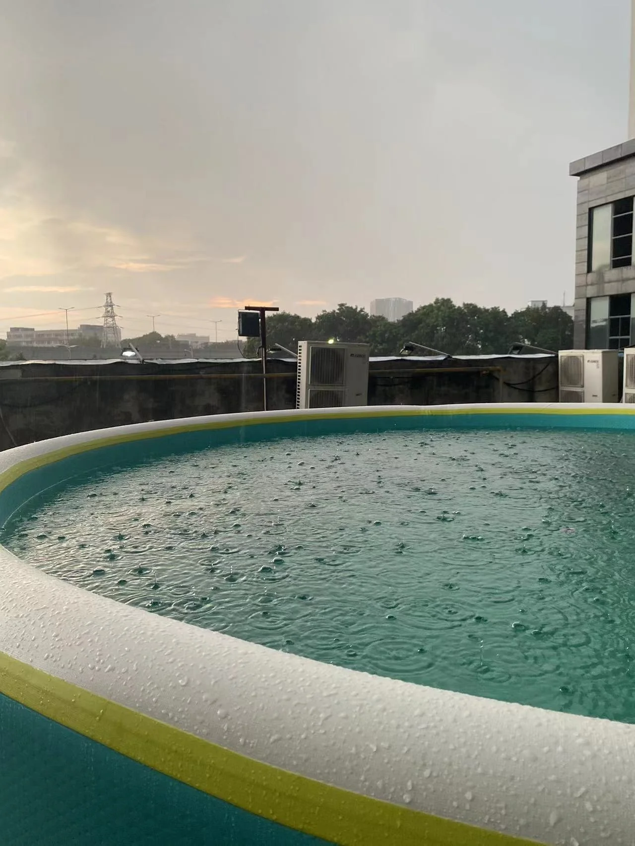 Large Inflatable Swimming Pool Adult Portable Pool PVC Material with Drain Valve Includes Electric Air Pump Customizable Size