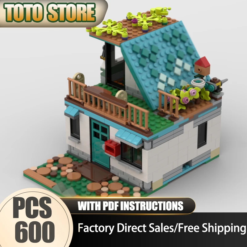 Moc اللبنات 16 وحدات واسعة مريحة منزل نموذج التكنولوجيا الطوب الجمعية مدينة عرض الشارع عطلة البناء الهدايا لعبة #1