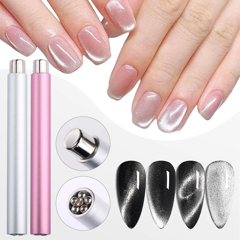 1 Stuks Sterke Magnetische Staaf Kat Magneet Voor Nagels Dubbele Kop Lange Magneet Sticks Voor Gel Polish Magneet Pen Manicure Nail Art Tool