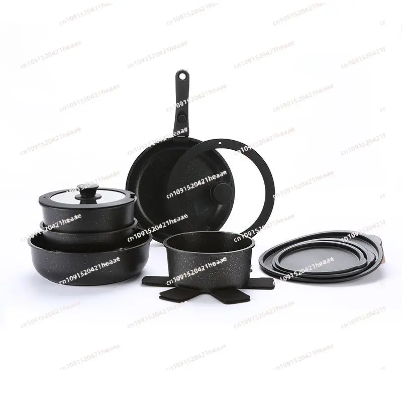 Suitable for  of non stick cookware with die cast aluminum induction and detachable handle