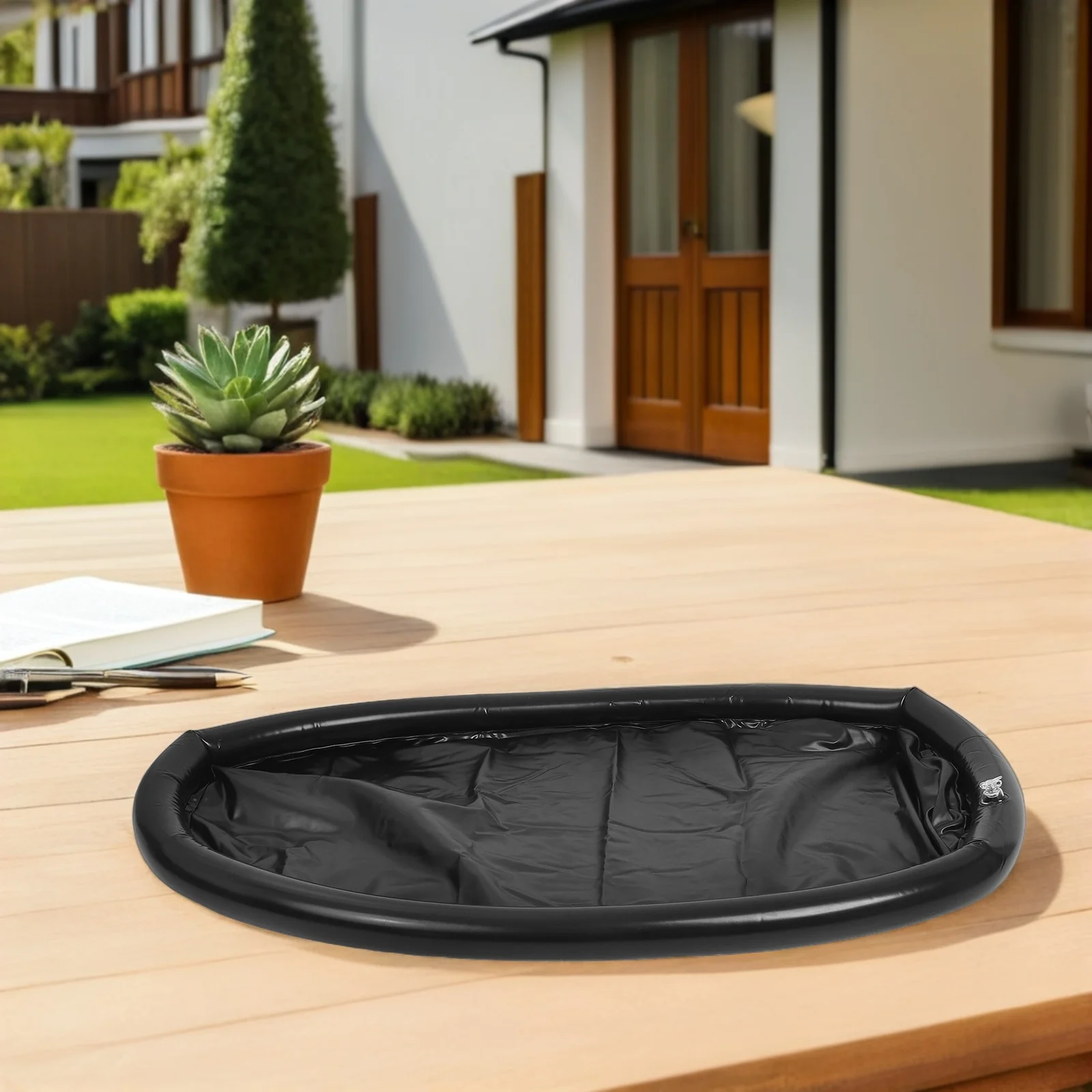 

Foldable Ice Bathing Tub Cover Oxford Cloth Inflatable Lid 130 Gallon Dustproof Portable Bath Tub Cover for Camping Outdoor