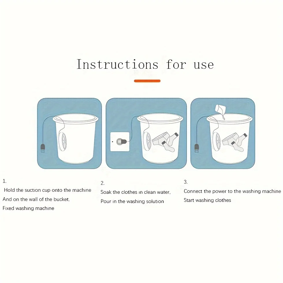 1pc Portable mini washing machine, underwear and clothing folding mini washing machine, small dormitory rotating wave vibration