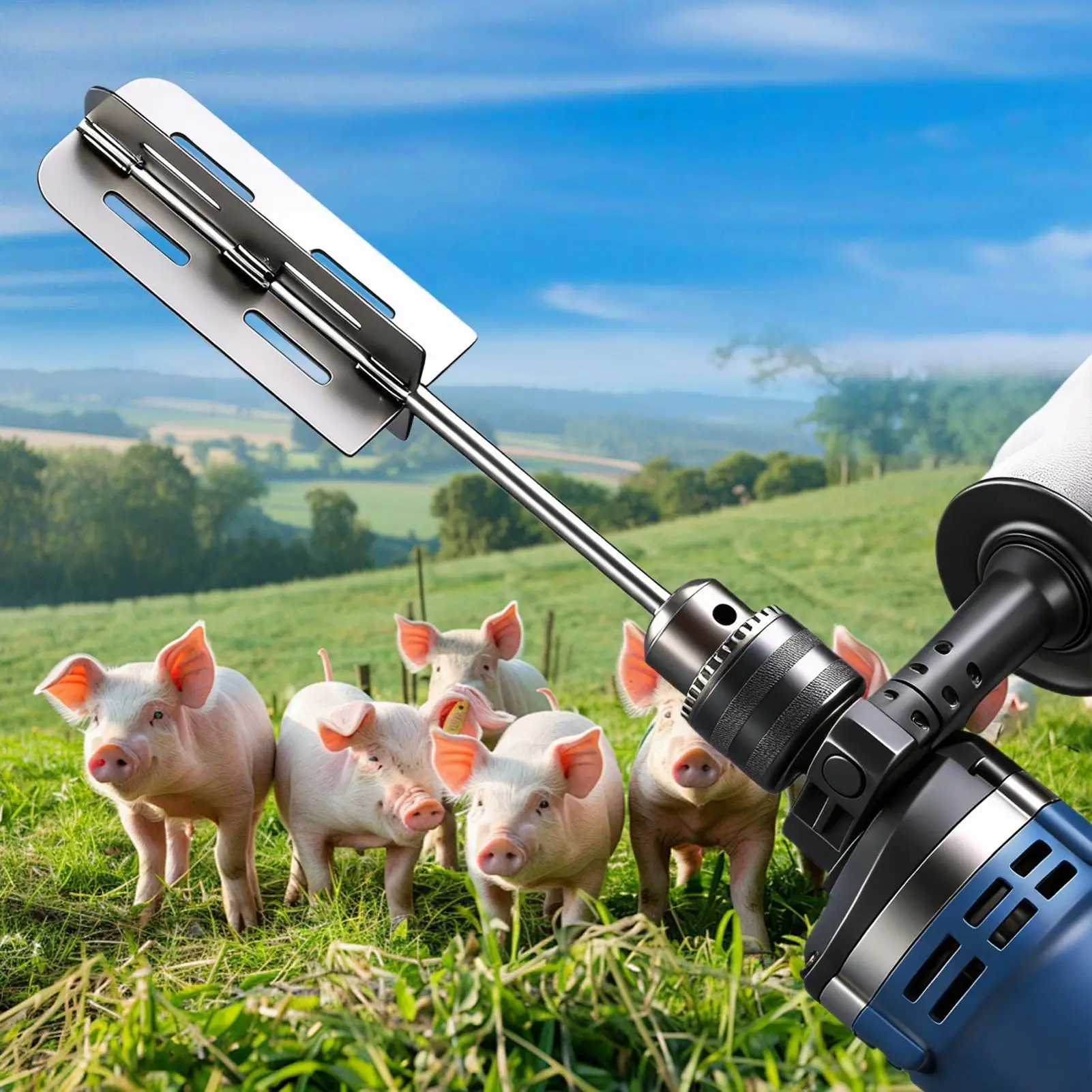 Hog Hair Removal Tool Stainless Steel Power Drill Shaving Attachment Pork Hair Scraper for Pork Livestock Cattle Sheep Farm view 3