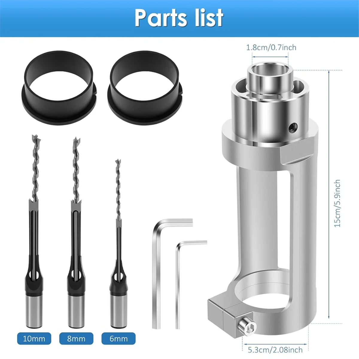 

A002 Square Hole Drill Bit Adapter with Drill Bits, Mortising Attachment,Hole Drill Fixing Holder, Power Tool for Woodworking