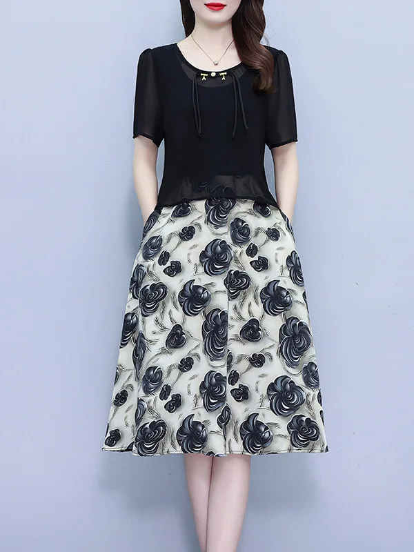 Novo chinês sle feminino dr verão 2025 tamanho grande na moda ort sve a linha saia de cintura alta impresso casual confortável