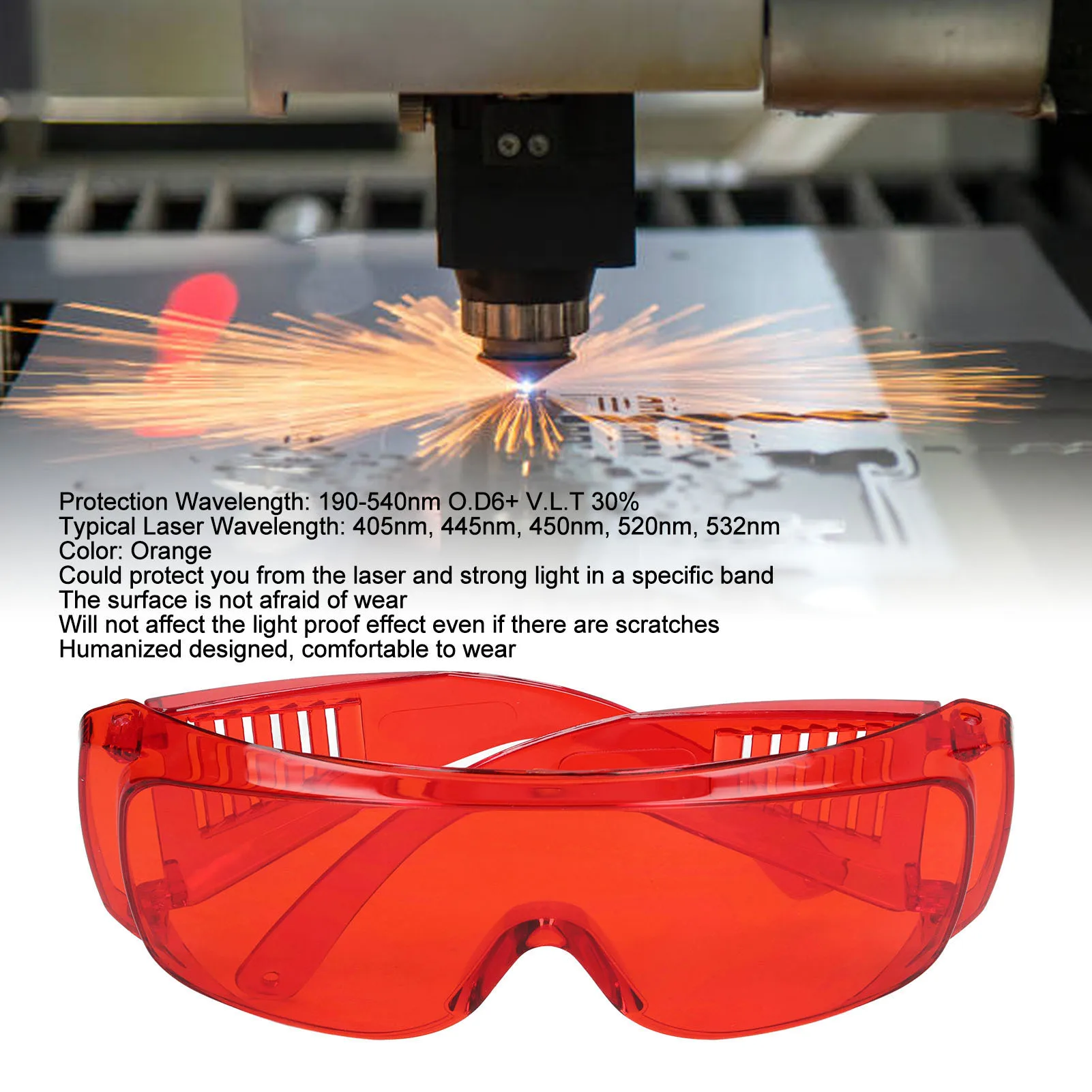 

ZK30 Laser Safety Glasses 180‑532nm Laser Strong Light Protection Red Eye Safety Goggles for Fiber Optic Technicians