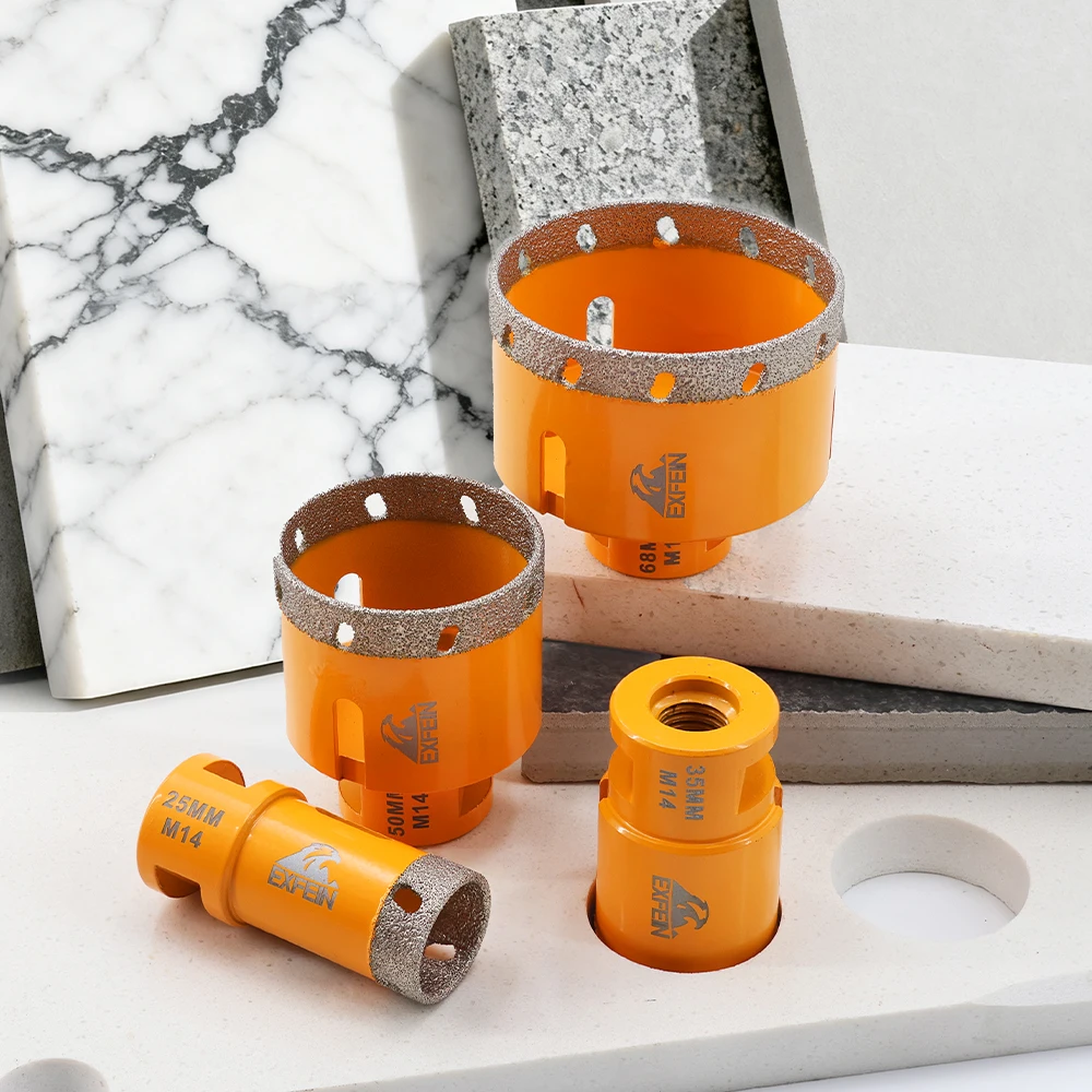 

EXFEIN 1pc Diamond Slate Drill Bit Dia 25-68mm Core Bit For Slate Tile Marble M14 Hole Saw Drill Core Bit