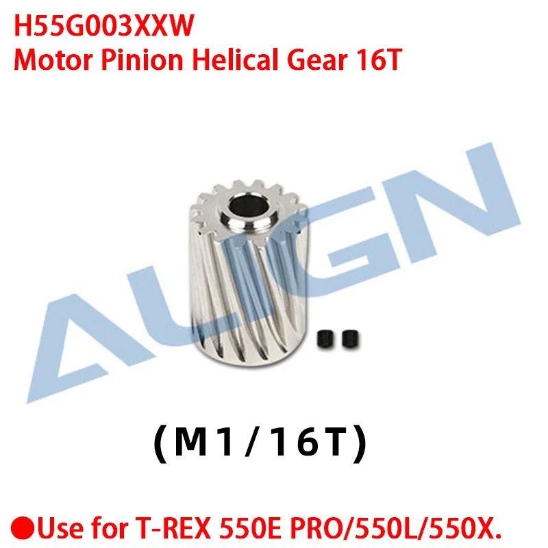 ALIGN T-REX 550X Motor Pinion Helical Gear 16T CNC Slant Thread Main Drive Gear/112T Main Gear Case Set Parts RC Helicopter