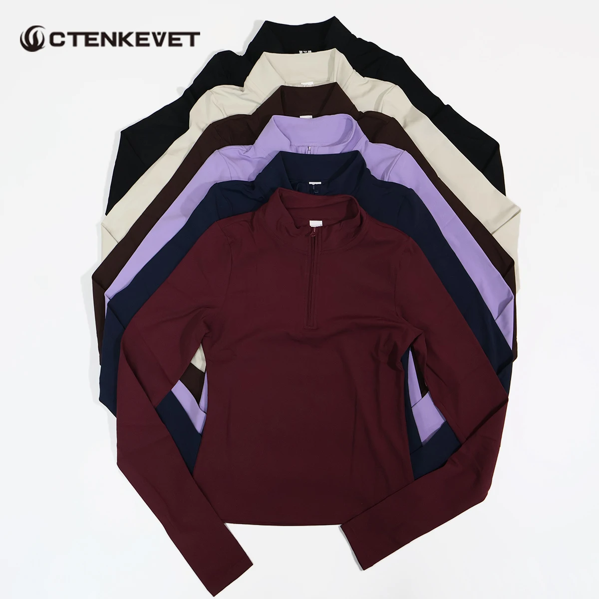 

Женская спортивная кофта Ctenkevet с молнией до середины груди, с длинными рукавами, для йоги и тренировок, быстросохнущая и дышащая, для активного образа жизни