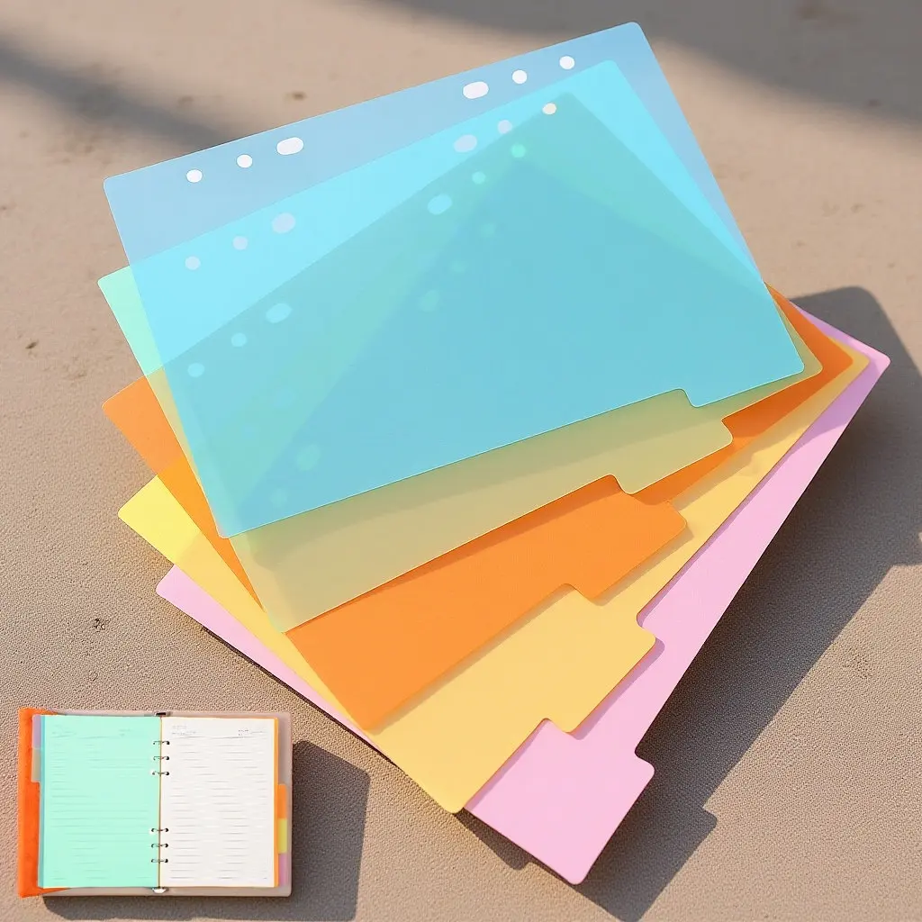 

10Pcs Translucent PP Binder Dividers with Raised Label Tabs for A5 6 Ring Notebook Indexing Classroom Office Home Study