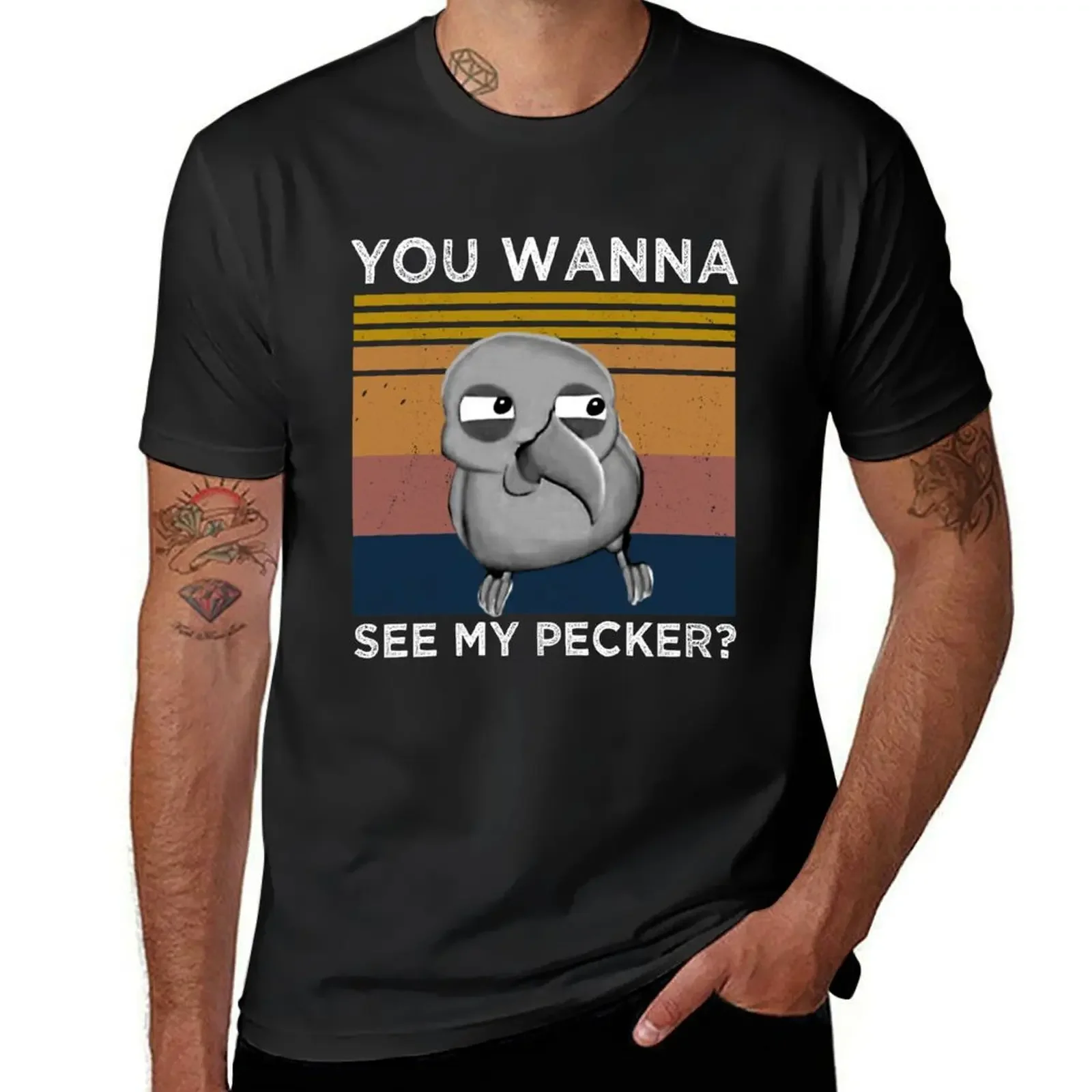 You Wanna See My Pecker Funny Bird Meme T-Shirt designer shirts anime tshirt sports fans oversized t shirts for men