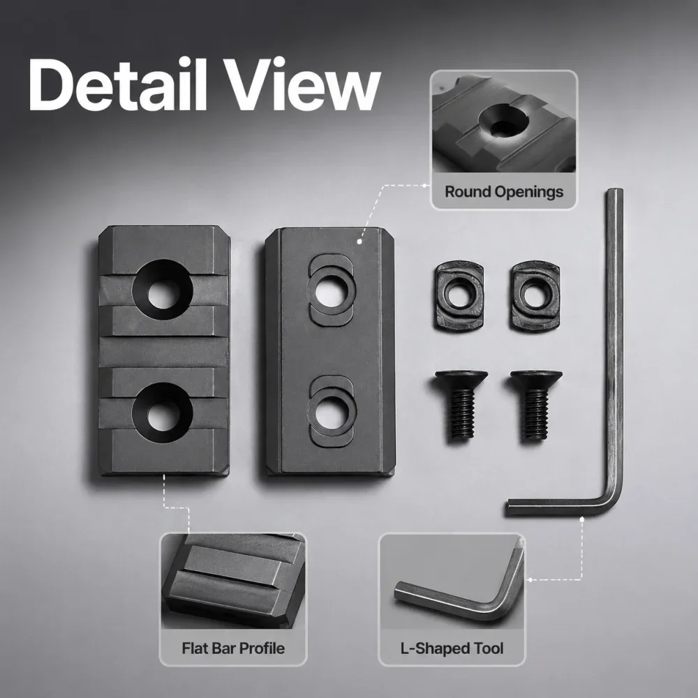 M-LOK Tactical Aluminum 3 Slots 20mm Rail Adapter Mount MLOK System Hunting Optics Mounting Base