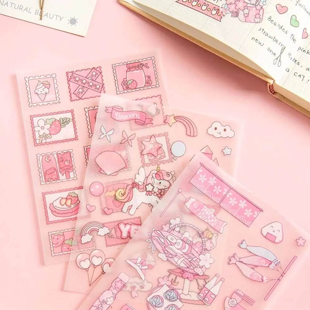 Sticker Cartoon Frosted Sticker Decoration Sticker Decorative Sticker Anime Stickers Pink Flash Point Sticker Diary Stickers