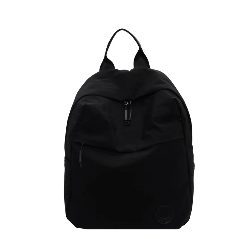 

Simple Solid Color Lightweight Backpack Soft Nylon Shoulder Bag Large Capacity Travel Backpack