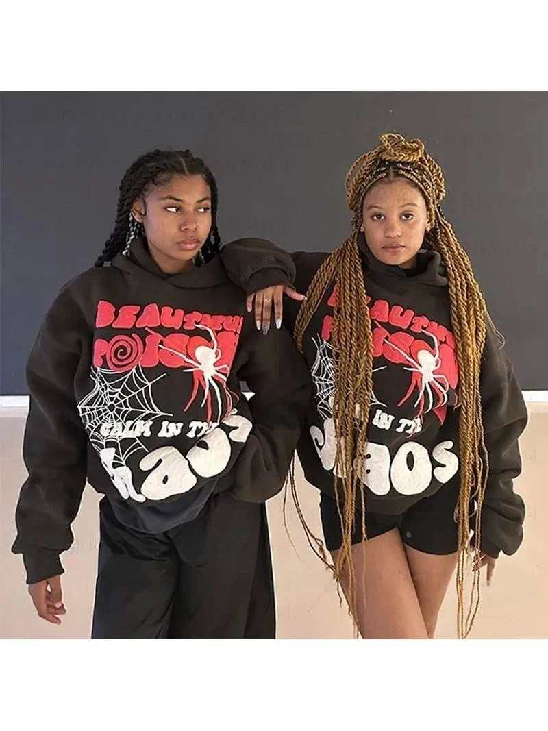 ديبتاون Y2K Harajuku Sle الوردي هوديس المرأة Aphic طباعة البلوزات الرجعية فيتي f-slim صالح الحضرية المشي raet Ci...