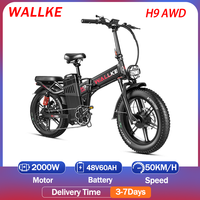 WALLKE H9 Electric Bike 2000W dual electric motor 48V60AH battery Electric Bicycle 20*4 inch all-terrain tire City Adult E-bike