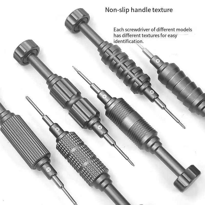 6 in 1 Phone Screwdriver Set 0.6mm Ultra-Thin Bit  360° Rotating Anti-Slip Handle for OLED Repair IP X-15 Pro Disassembly Tools