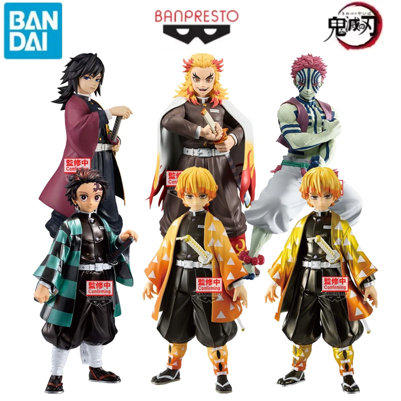 

BANDAI Original Demon Slayer Grandista Agatsuma Zenitsu Another ver. Akaza Tomioka Giyuu Anime Action Figures Toys Kids Gift