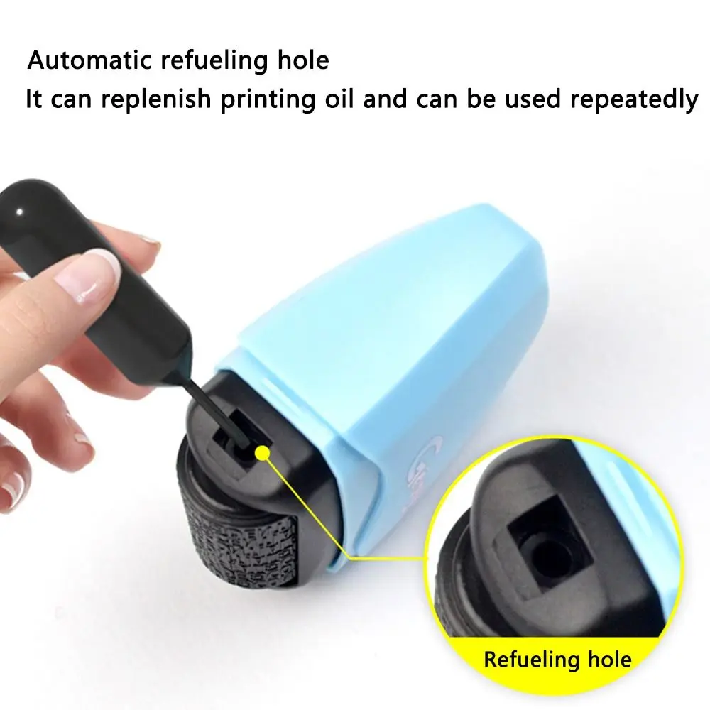 Portable Stamp Identity Protection Roller Stamps Express Privacy Random Code Photosensitive Seal Applicator