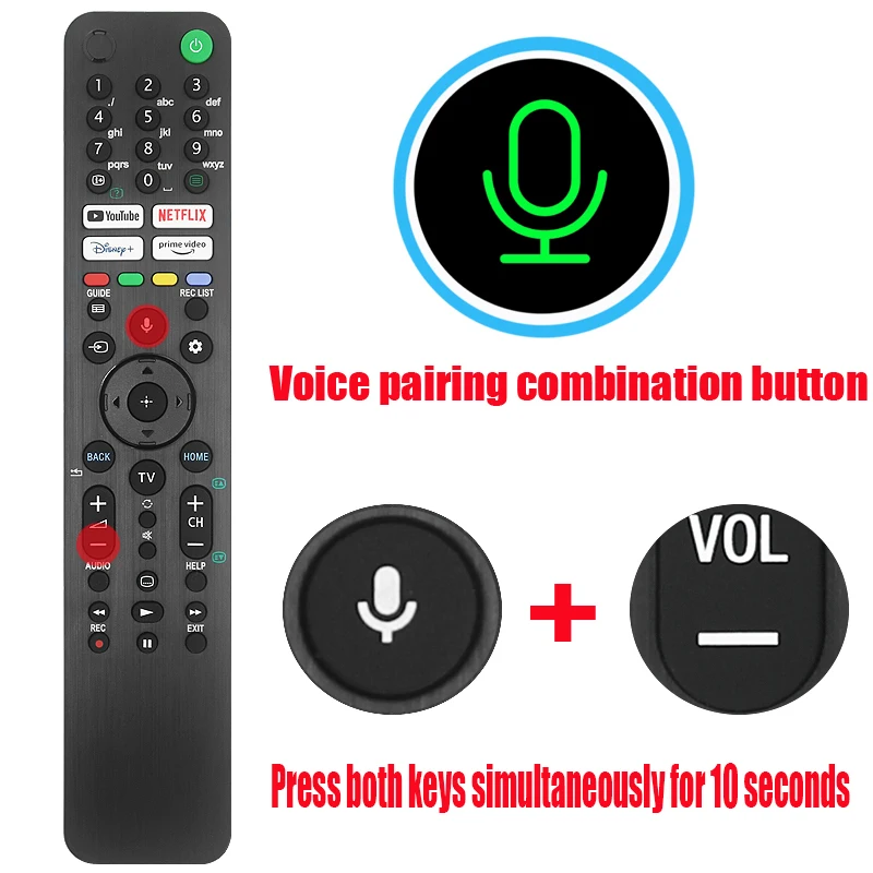 RMF-TX520E Bluetooth Voice Remote Control for Sony KD-65X80/KD-75X80J 4K 8K HD Smart TV