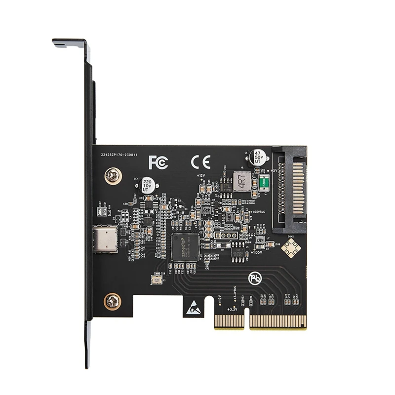 USB-C Expansion Card 3.2 Gen 2X2 PCI-E Gen 3 X4 20Gbps Asmedia ASM3242 Chipset With SATA 15 Pin Power