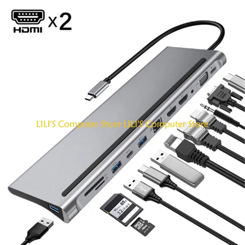 

A52B Type-C Docting Station Dual для RJ45 Gigabit LAN PD.