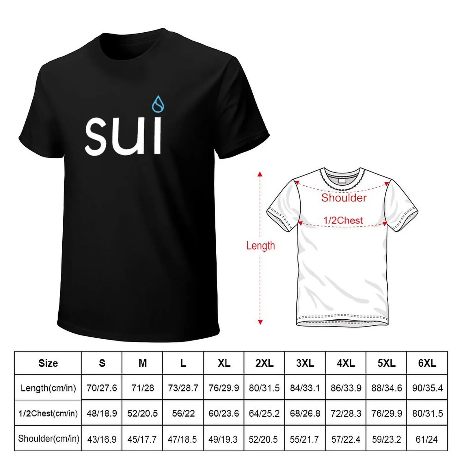 Sui SUI Crypto Altcoin - Clean Design T-Shirt Urban Style Casual Short Sleeve Top