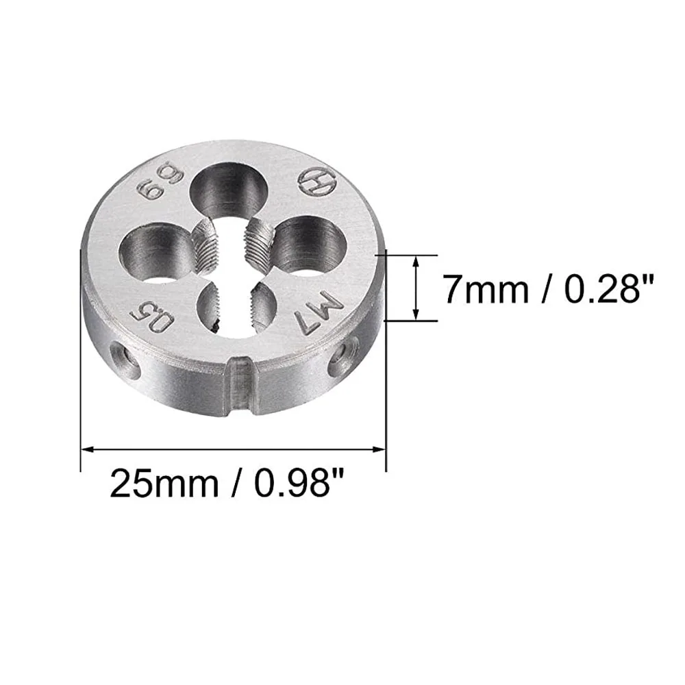 2PCS M7X0.5 MM HSS Metric Tap And Die Set Thread Tap And Round Thread Die Right Hand Taper