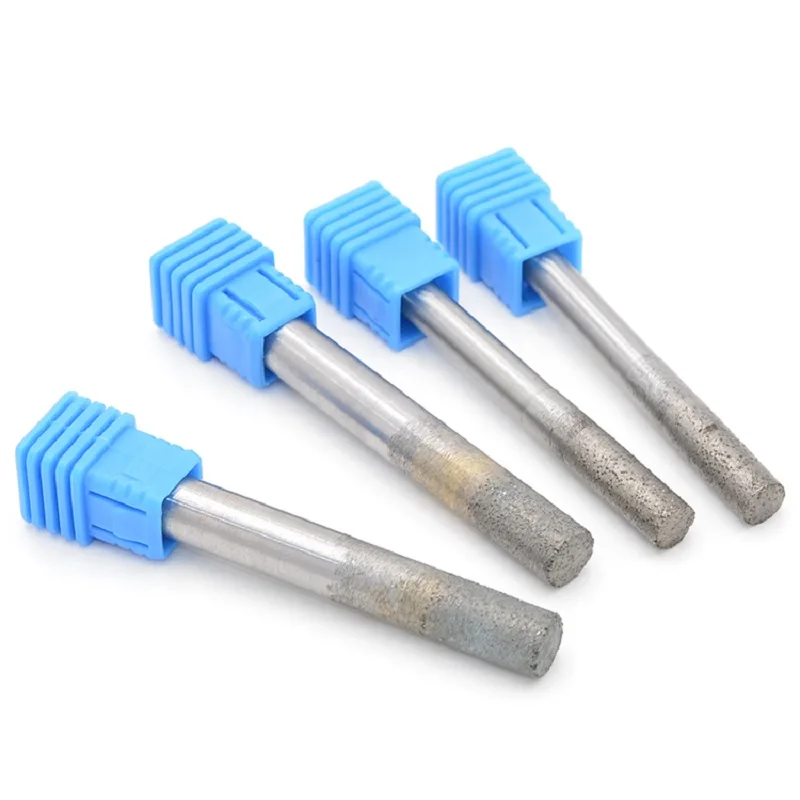 CNC Vaccum Brazed Diamond Tools Engraving Bits Router Bits Cylinder Flat End Mill Marble Granite Natural Stone