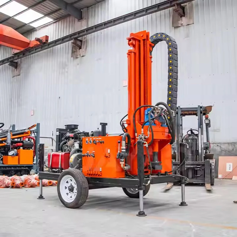 

Hydraulic Whelled Core Borehole Pneumatic 150m/180m/200m/300m Water Well Drilling Rig Machine