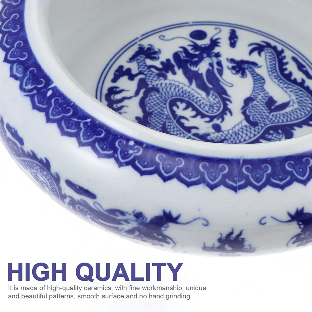 

2Pcs Premium Ceramic Ink Dish Chinese Calligraphy Accessory Ink Brush Storage Holder Wash Tray Water Dish for Artists Students