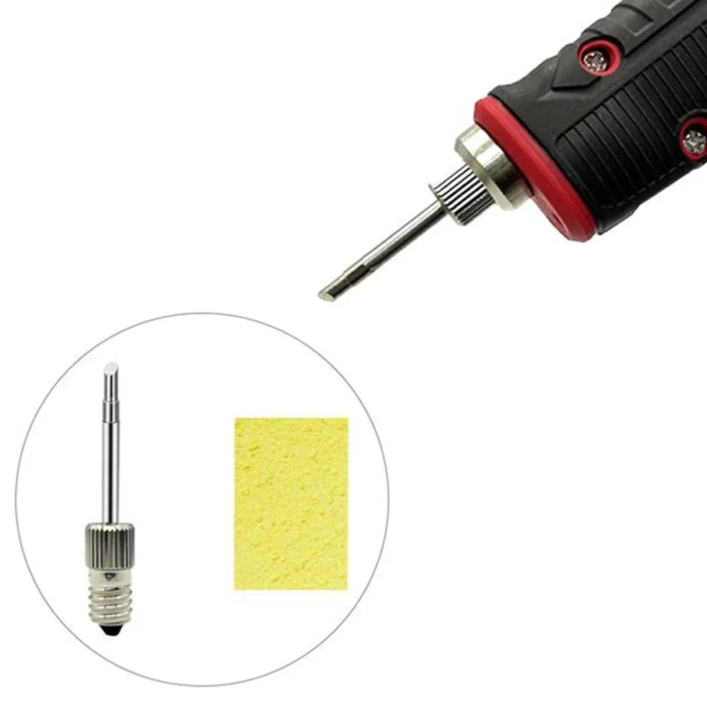 Soldering Iron Tip With E10 Interface Welding Tips Steel Silver Hot Bare Copper Electric Rework Accessories Battery Soldering