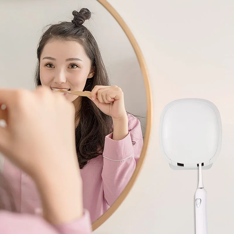 กล่องพลาสติกเก็บแปรงสีฟันฆ่าเชื้อแบบติดผนังแบบไม่ต้องเจาะรูแปรงสีฟันฆ่าเชื้อแบบชาร์จไฟ UV