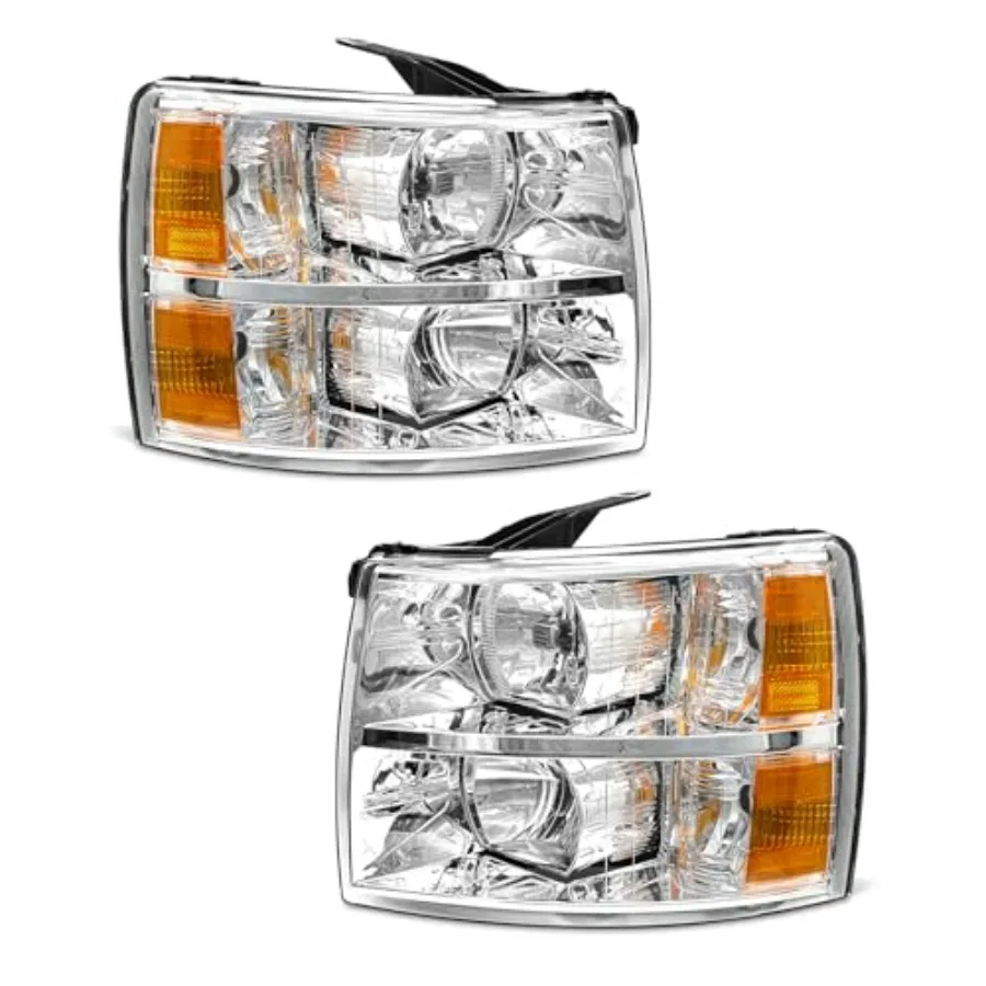 

Комплект фар Helight для Chevrolet Silverado 1500 (07-13) / 2500HD 3500HD (07-14), аналог оригинальной, водонепроницаемость IP65, на 200% ярче, галогенные лампы, левая+правая