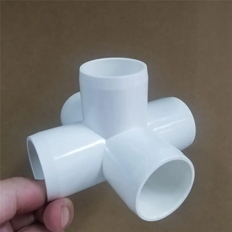 Y39A-PVC Pipe Fittings For Architectural Furniture And Cold Construction (1 Inch, 5-Way Elbow, Pack Of 8) White