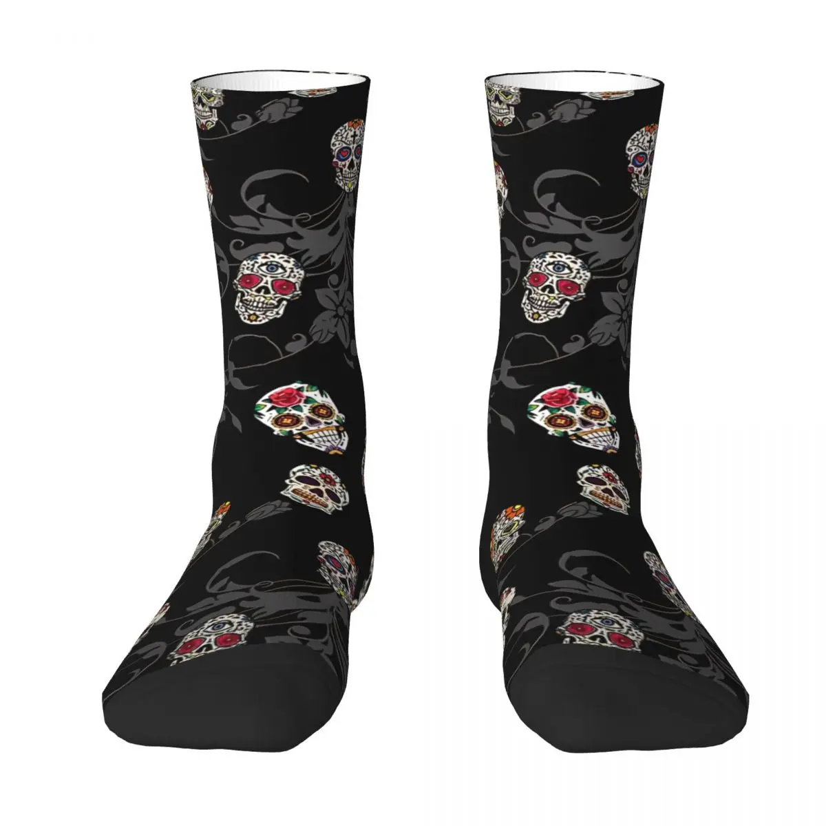 Sugar Skulls Paisley Day of the Dead Unisex Winter Socks Running Happy Socks Street Style Crazy Sock