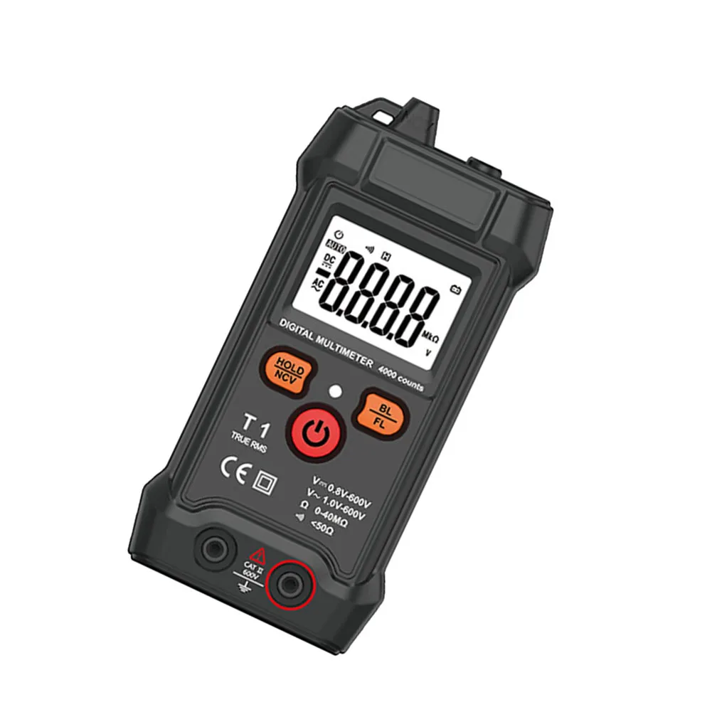 

4000 Count Digital Multimeter with Auto Range and NCV Function for Field Use in AC DC Voltage and Resistance Checks