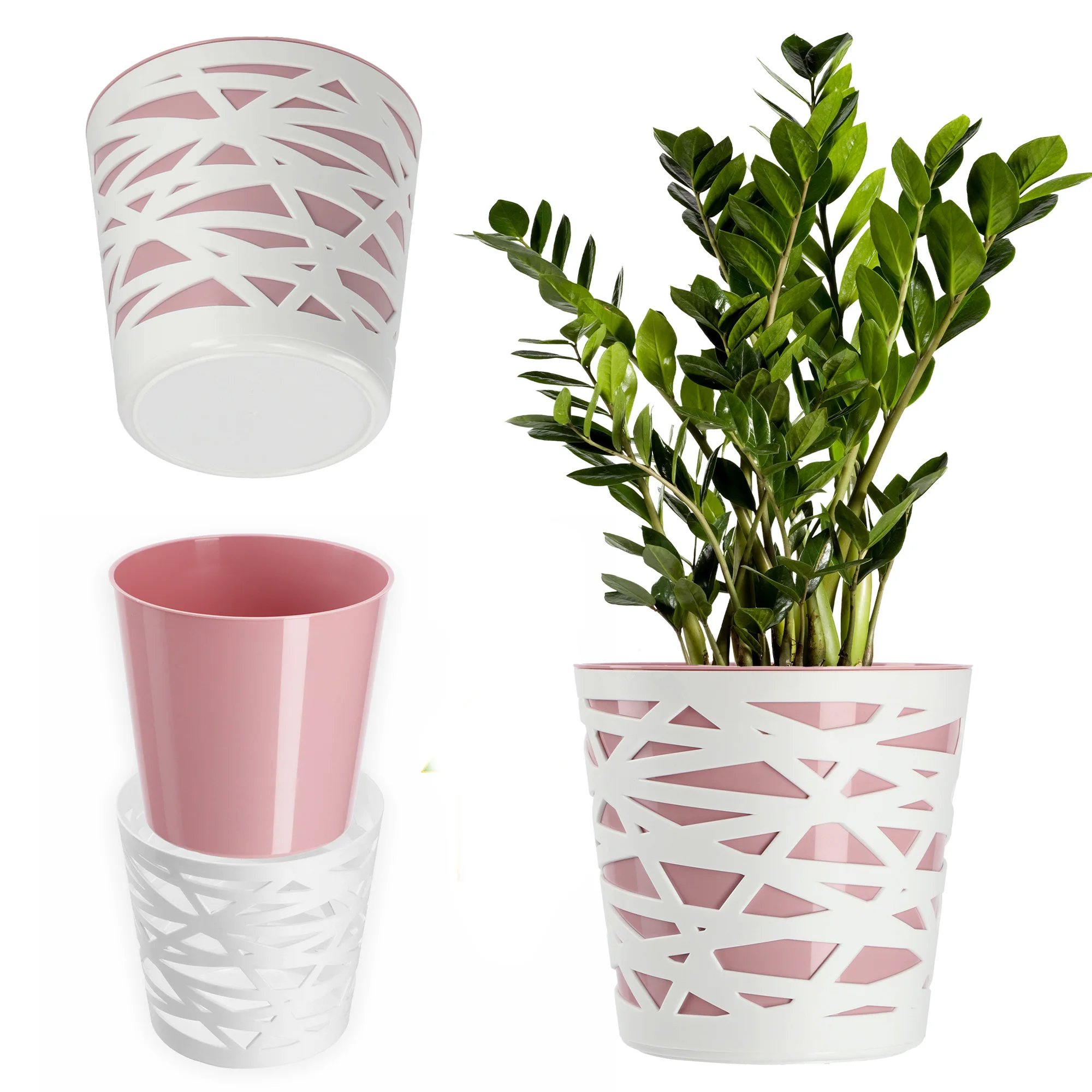 KADAX Pottenkoker Plastic Cartridge Bloemen Planten 13cm Perzik