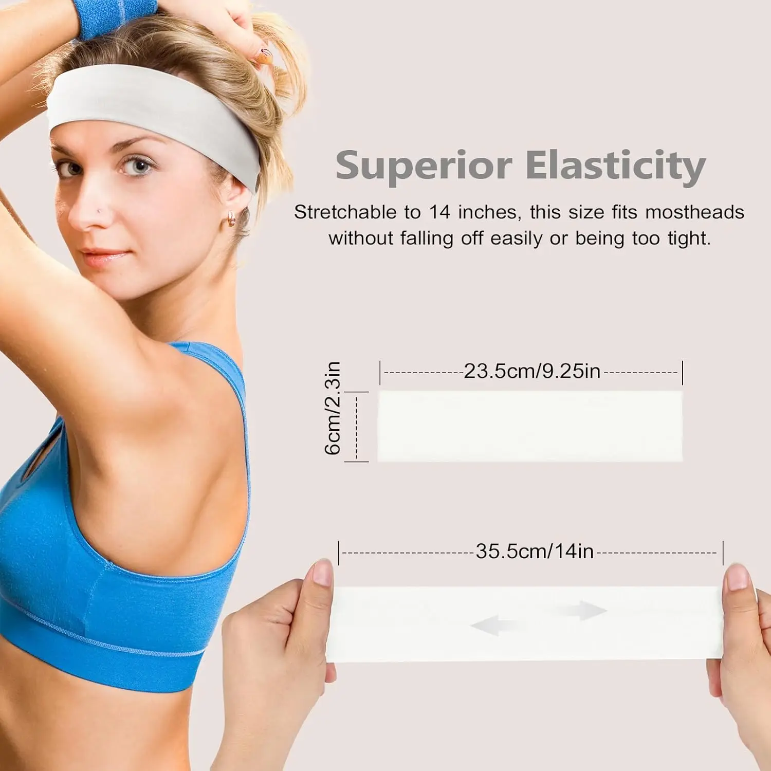 Women's Sports Headband Elastic Sweat-Absorbent Solid Color Headband Hair Accessory Thanksgiving Christmas Gift image 3