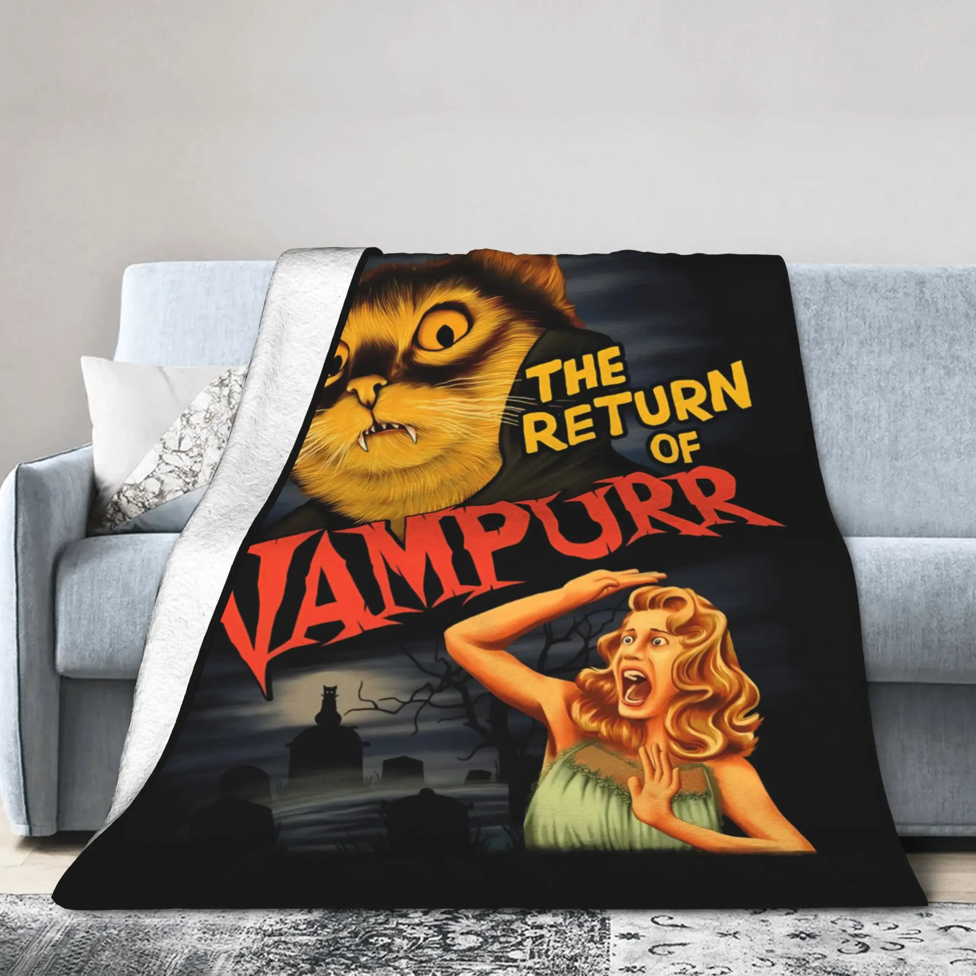 The Return Of Vampurr Super Warm Blanket  Children Plush Throw Blanket Pattern Couch Chair Flannel Bedspread Sofa Bed Cover