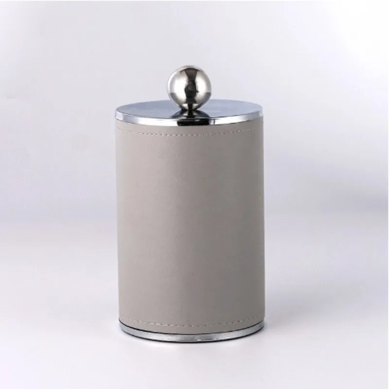 Simple light luxury high-end leather glass jewelry box storage box storage tank decorative box ornament, decoration 6