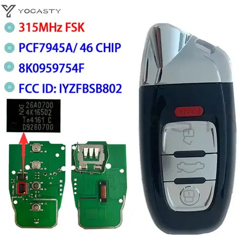 YOCASTY  8T0959754C 8T0959754D Modified as Lamborghini Style Remote Car Key For Audi 2008 2009 2010 2011 2012 2013 2014 A4 A5 Q5