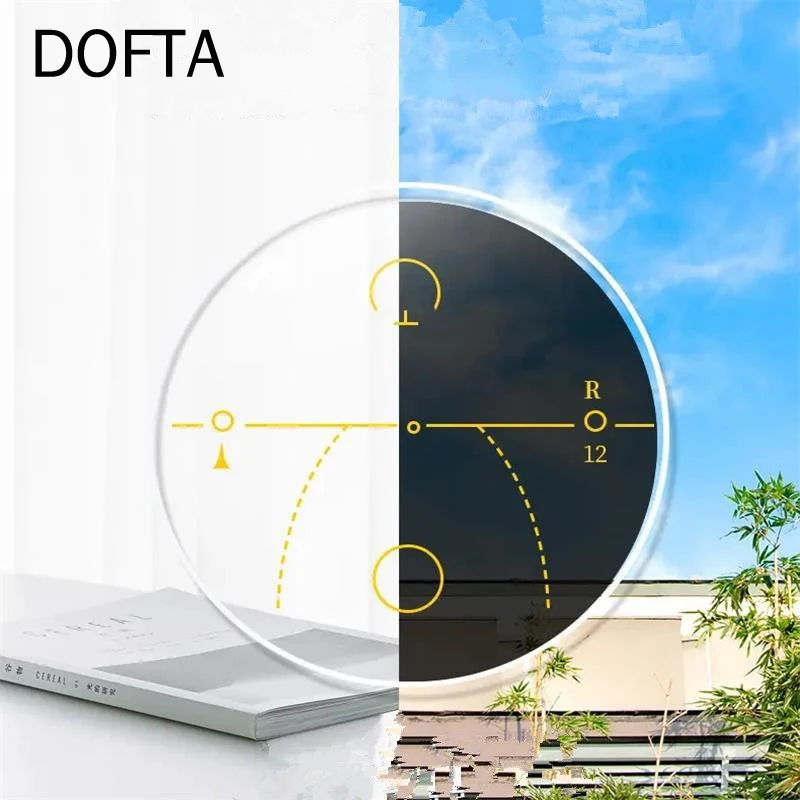 DOFTA 1.56  (ADD +0.5~+3.00) Photochromic Progressive Multifocal Lenses HMC Coating Anti-ultraviolet Anti-scratch Aspheric Lense